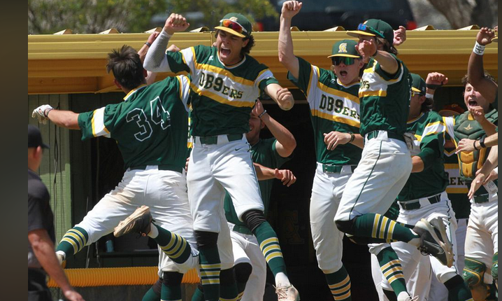 Chip English/PinalCentral 

Central Arizona's Blake Avila (34) celebrates his fourth inning home run with his team mates during their game against Pima Saturday April 8, 2023 at McSwain Field on the campus of Central Arizona College.