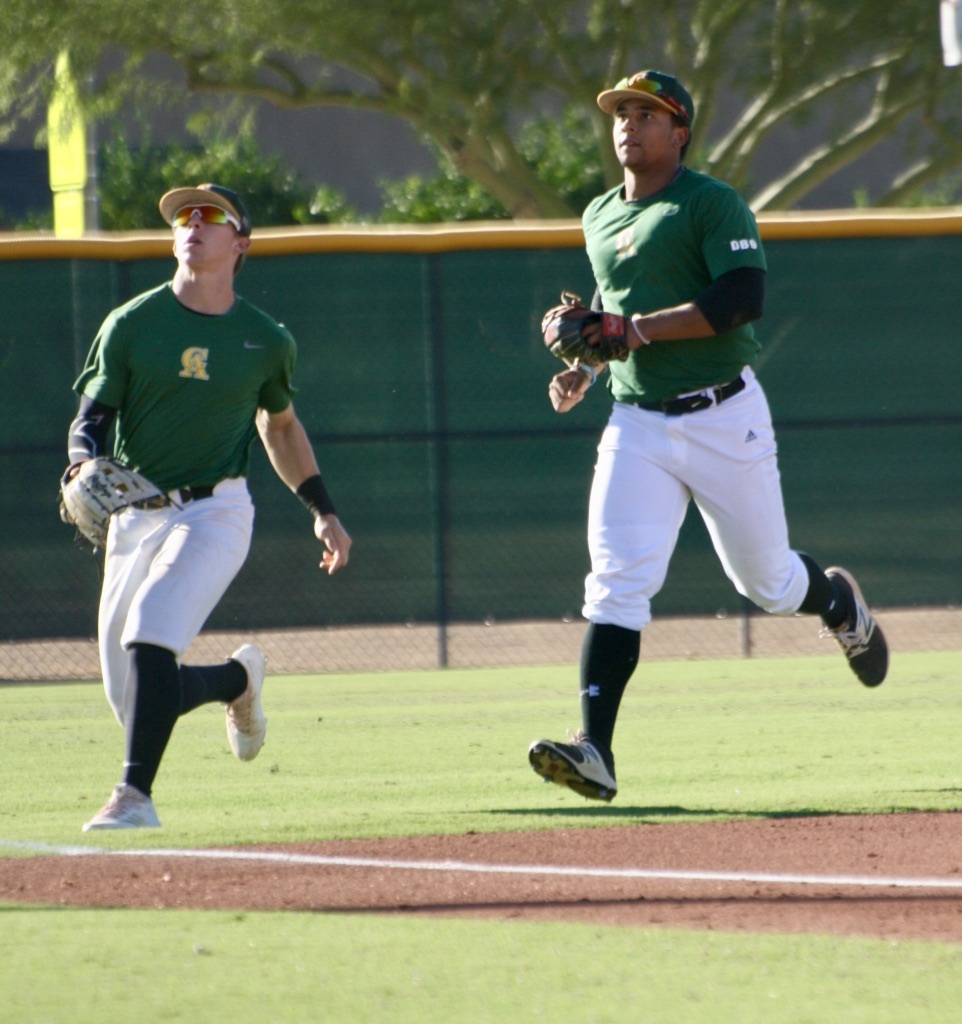 Speeders Brennan Reback (l) and Clayton Keyes (r) chase one down. No surprise there.