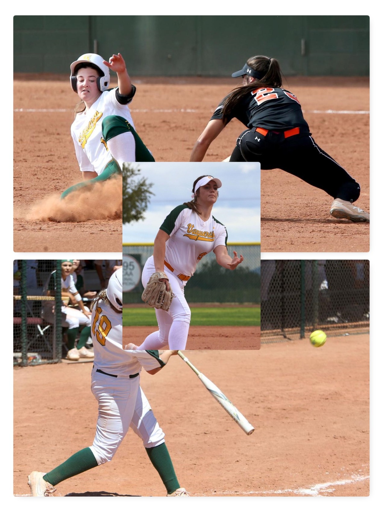 Madison Besaw, Baylee Eaton, and Evelyn Roamn help Vaqueras win first two in Division I Regionals Friday.