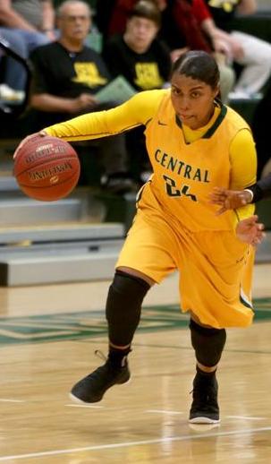 Alexis Vaughn drives in an earlier game this season. Central loses the first CSN Holiday Tournament game to SLCC 58-49.