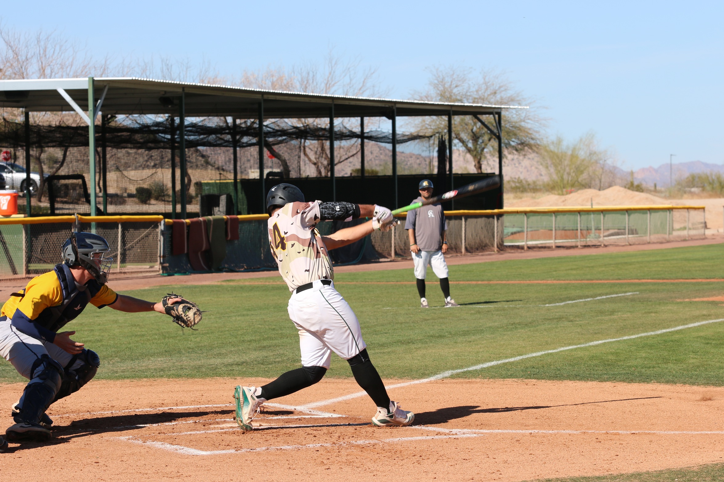 Blake Avila homered Saturday during game one in Thatcher, one of four Vaquero homeruns on the day.