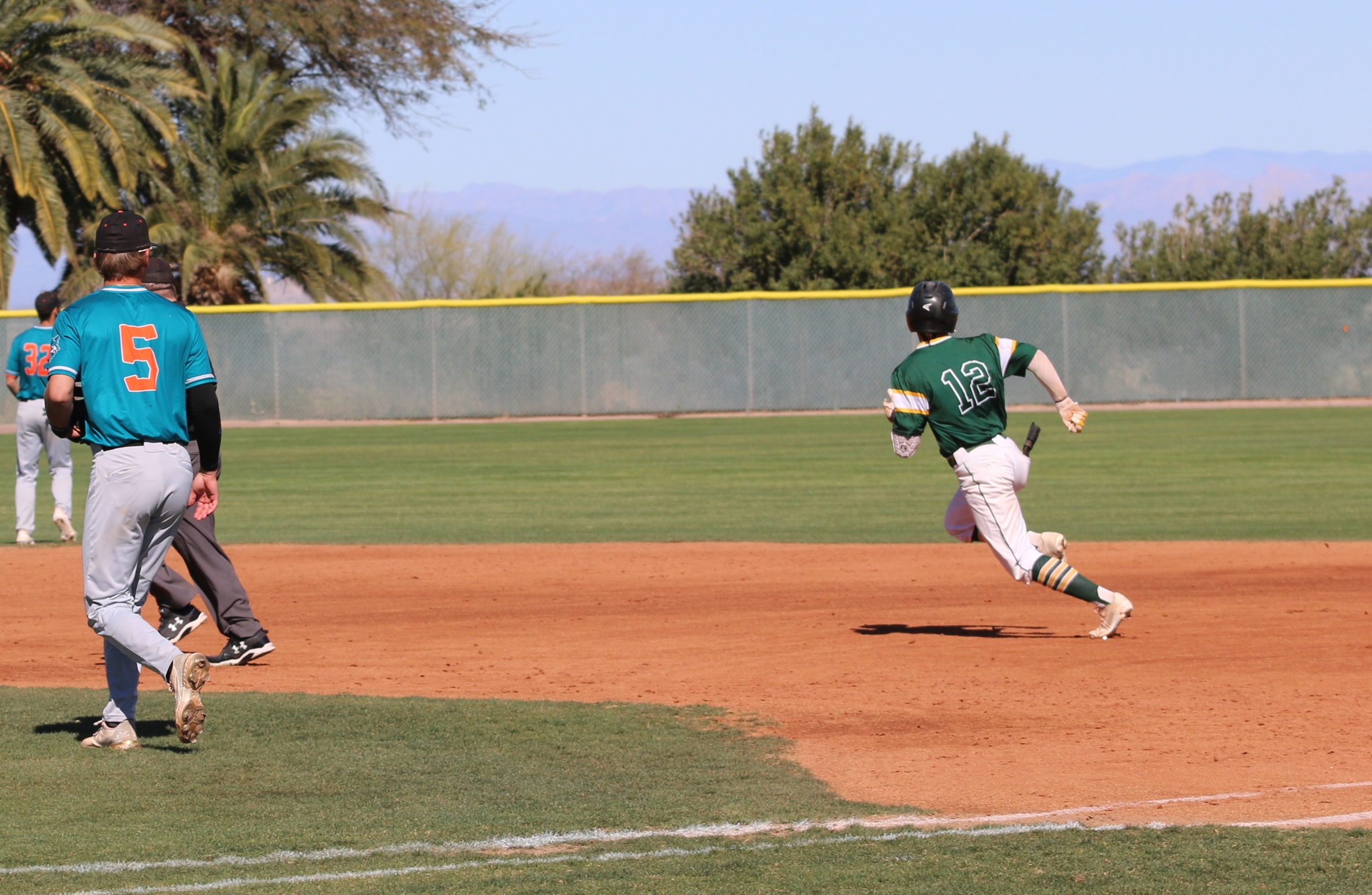 It's a gapper. Jaylin Rae on his way to second with a Friday afternoon double at McSwain Field