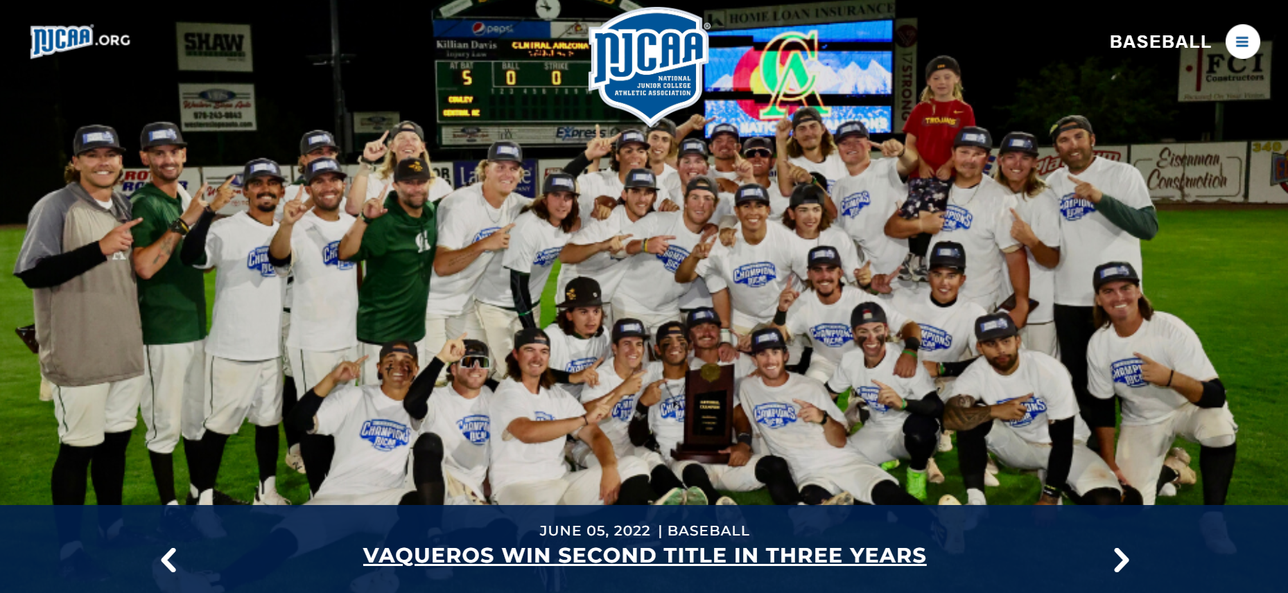 Central Arizona College Wins National JUCO Baseball Title Again! Vaqs Beat Cowley College 4-2 In Title Game